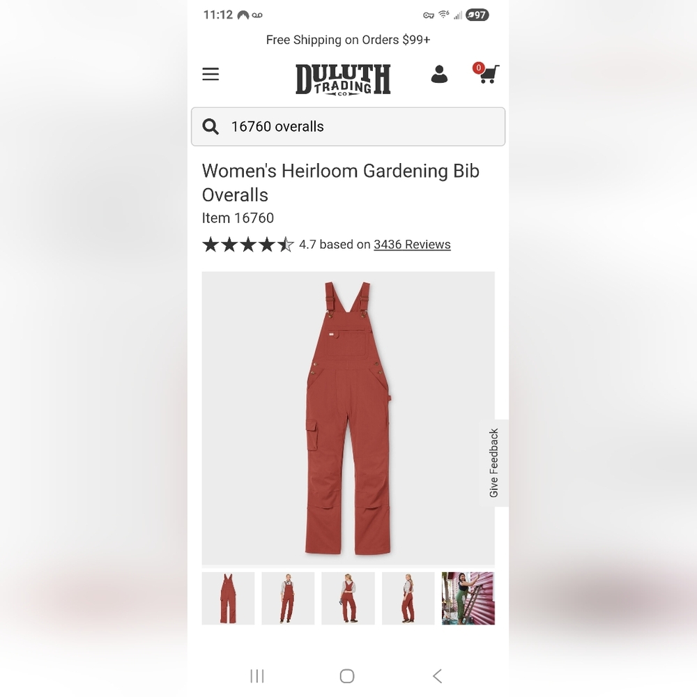 Womens Duluth Trading Company Bib Overalls Size Small Brown